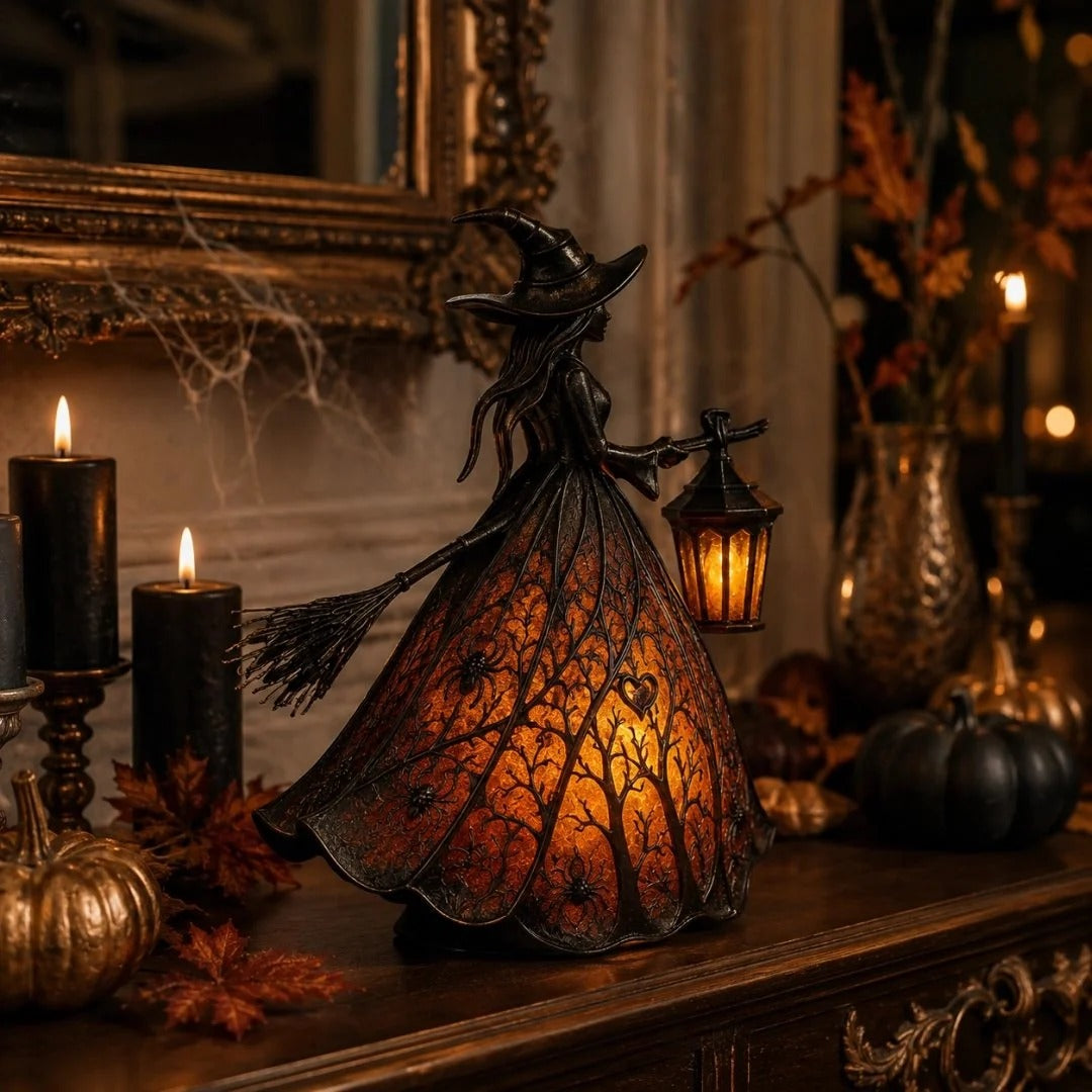 🧙🏻‍♀️Halloween Witch Lamp Ornament | Illuminated Desktop Decor for Spooky Vibe