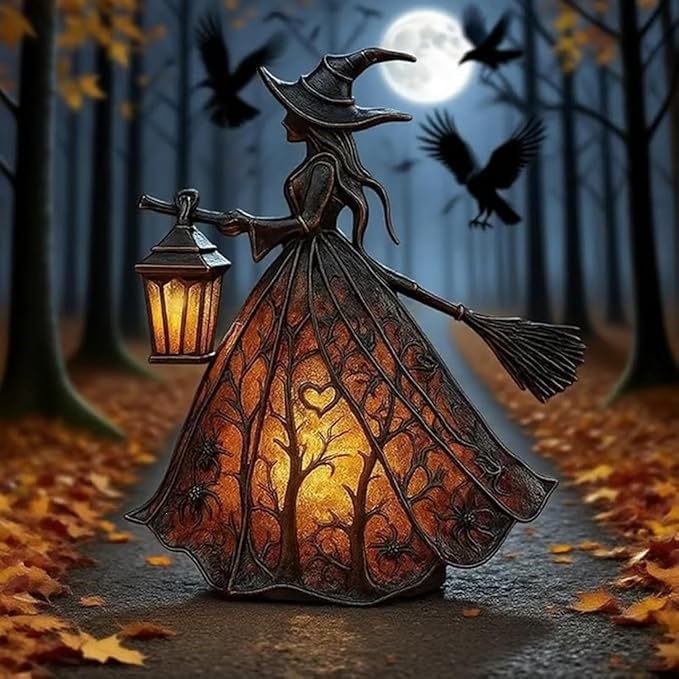 🧙🏻‍♀️Halloween Witch Lamp Ornament | Illuminated Desktop Decor for Spooky Vibe
