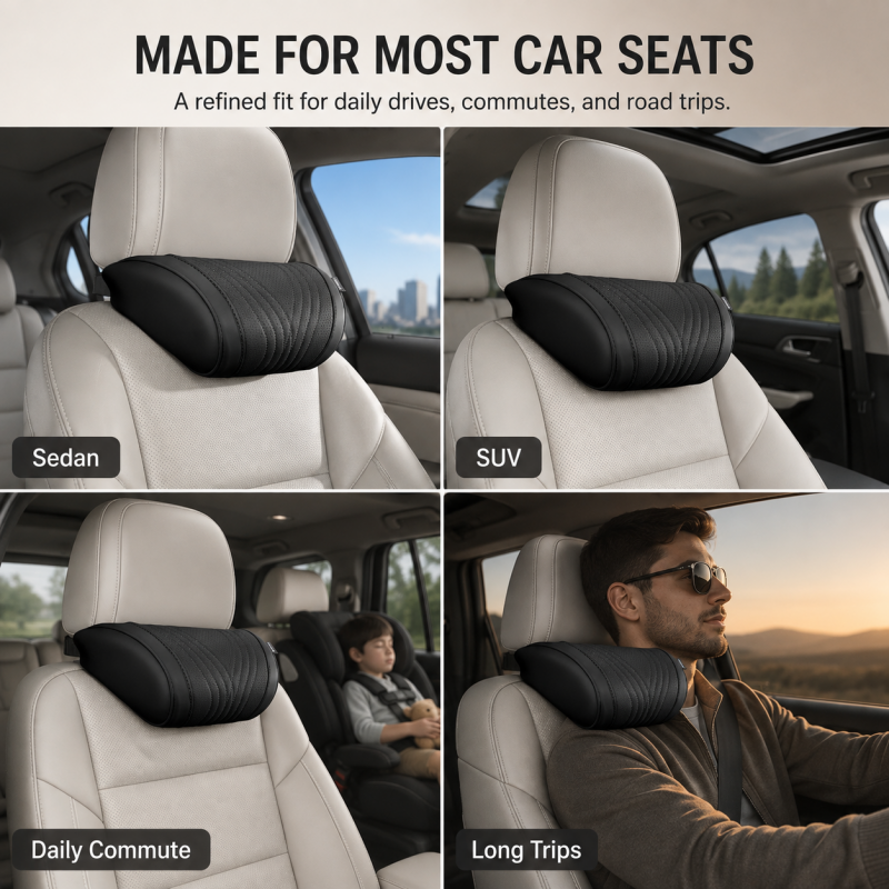 🚗💤 Relieve Driving Fatigue! Universal Memory Foam Car Headrest Neck Pillow, Ergonomic Support Auto Neck Cushion for Long Road Trips