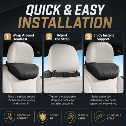 🚗💤 Relieve Driving Fatigue! Universal Memory Foam Car Headrest Neck Pillow, Ergonomic Support Auto Neck Cushion for Long Road Trips